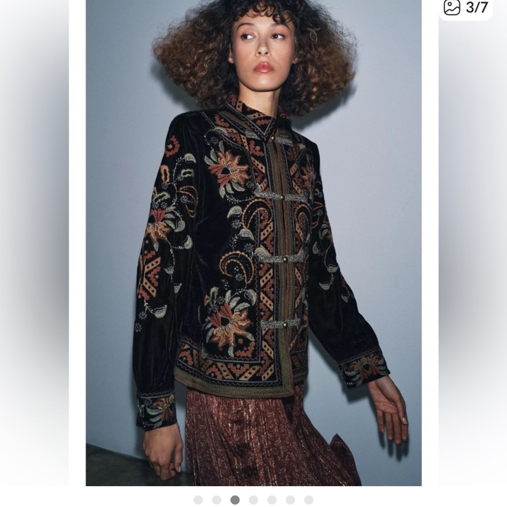 Zara Embroidered Velvet Jacket Limited Edition